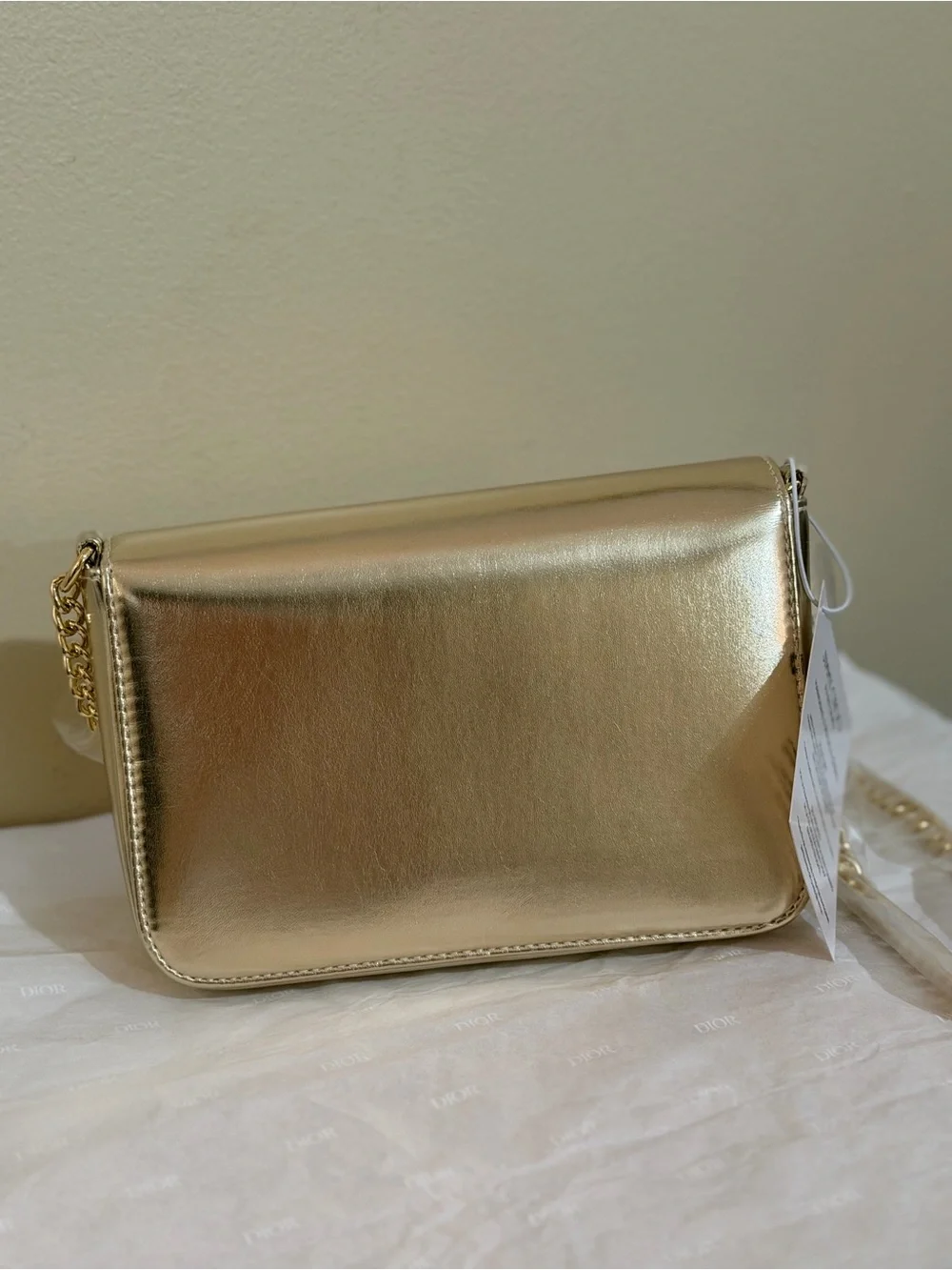 Metallic Gold Chain Crossbody Bag
